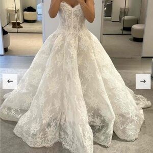 MONIQUE LHUILLLIER ALEXANDRA Silk White Bridal Gown Size 6